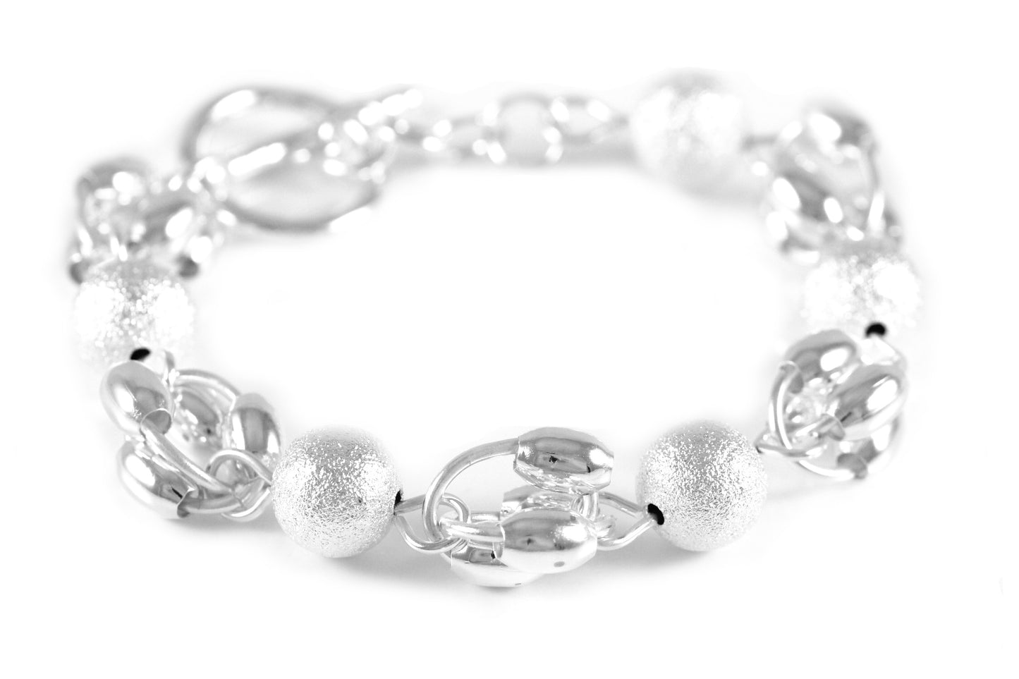 Silver glitter pearls ladies bracelet fashion jewelry bangle gift Ø 13mm