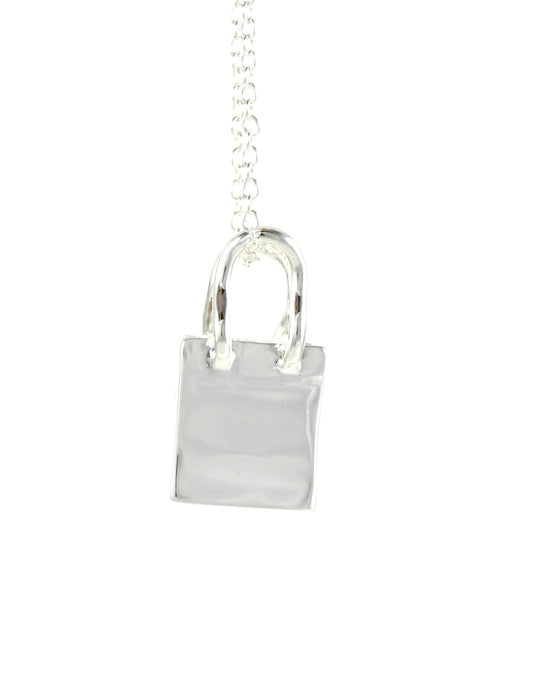 Silver ladies handbag necklace with pendant gift set Ø 27mm