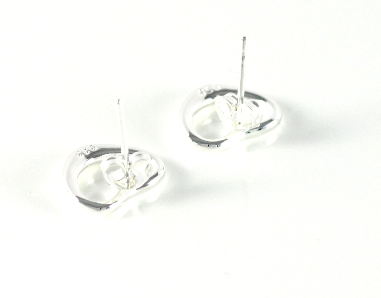 Heart silver ladies stud earrings zirconia gift jewelry earrings Ø 13mm