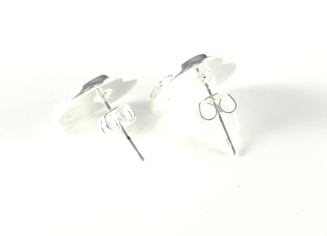 Silber Herzchen Ohrstecker Glänzende Damen Ohrringe Geschenk Schmuck Ø 15mm