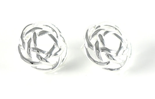 Silver ladies women fashion stud earrings gift jewelry earrings Ø 20mm