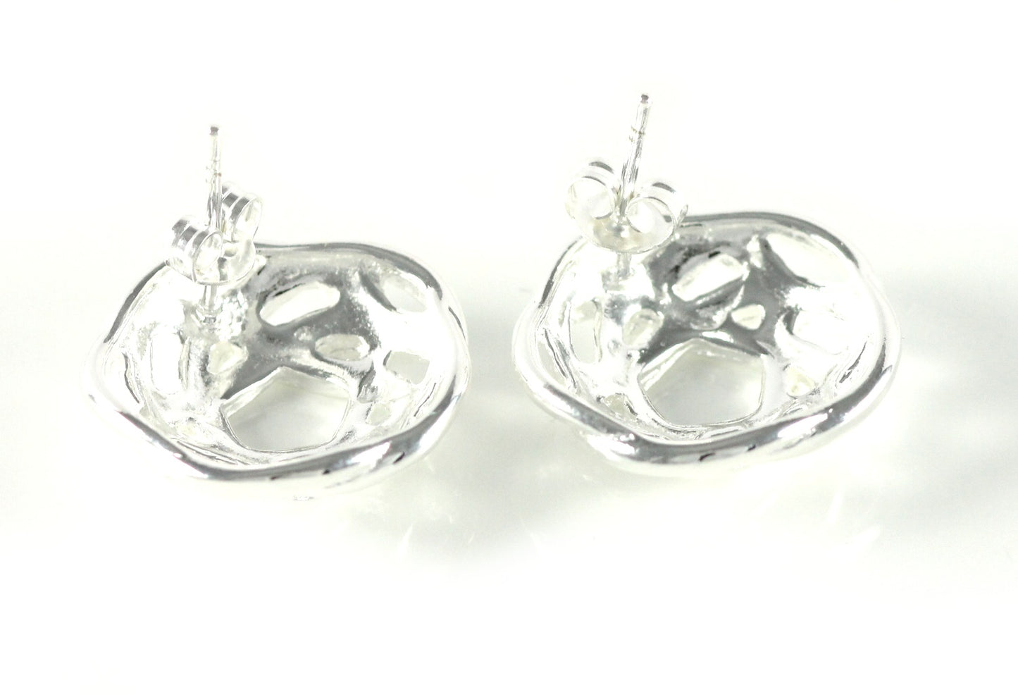 Silber Damen Frauen Fashion Ohrstecker Geschenk Schmuck Ohrringe Ø 20mm