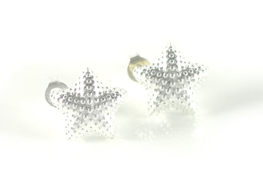 Starfish Silver Ladies Stud Earrings Kids Style Earrings Pair Deluxe Ø 13mm
