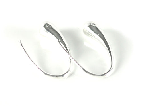 Large ladies hanging drop earrings hoop earrings stud earrings silver Ø 6mm