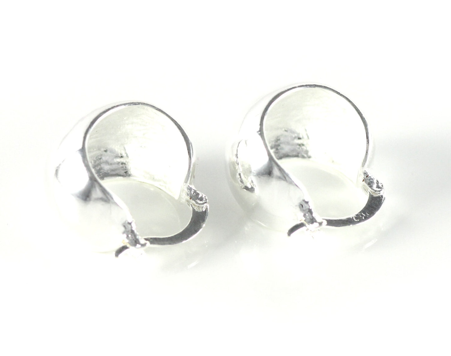 Damen Creolen Runde Ohrringe Ohrstecker Paar Fashion Style Silber Ø 13mm