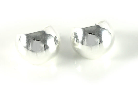 Women's Hoop Earrings Round Earrings Studs Pair Fashion Style Silver Ø 13mm