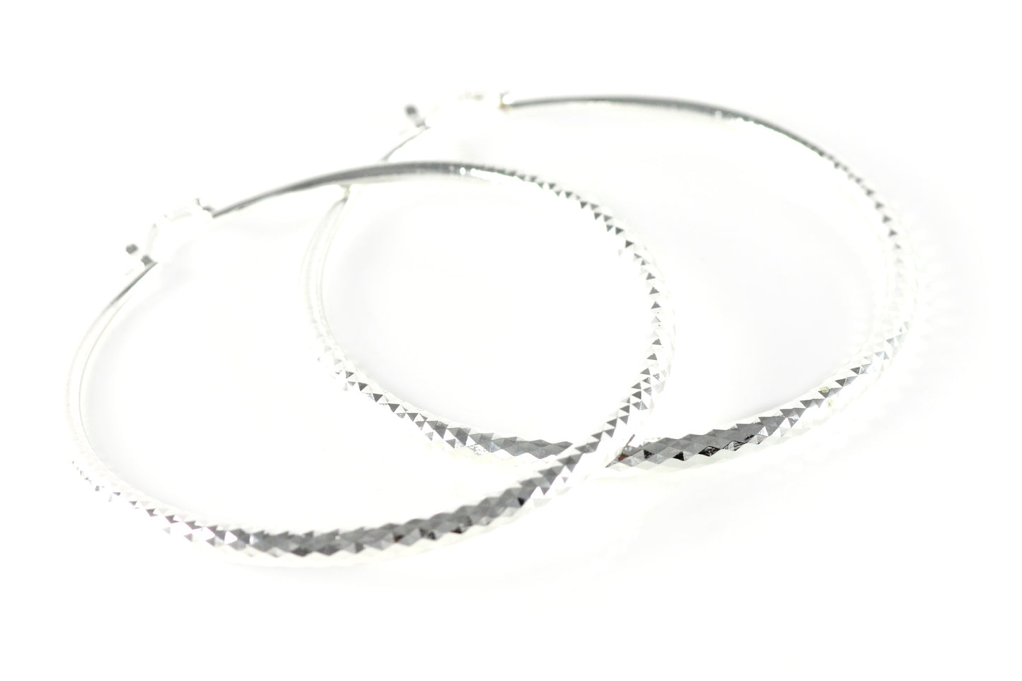 Fashion Silber Große Damen Runde Ohrringe Creolen Ohrstecker Style Ø 62mm