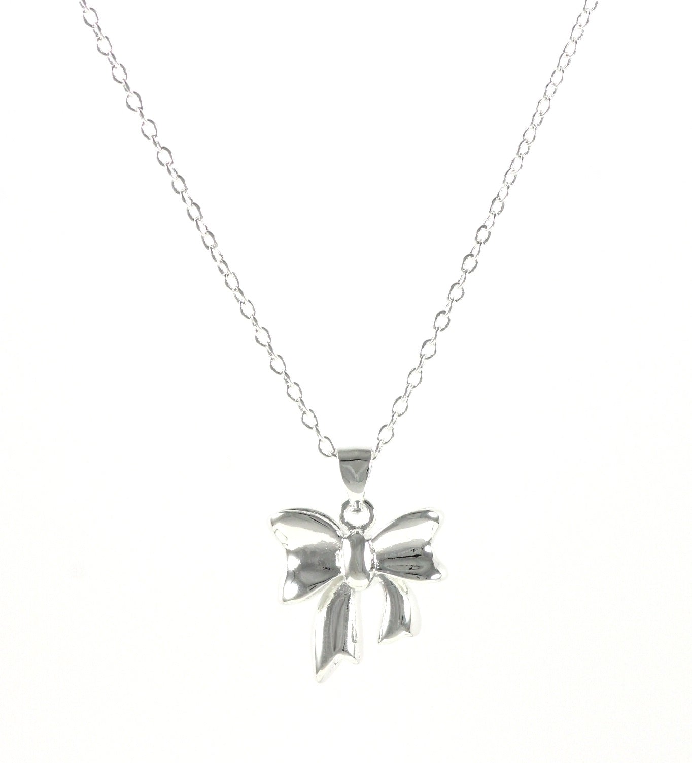 Women's necklace silver bow children with pendant gift Ø 17mm