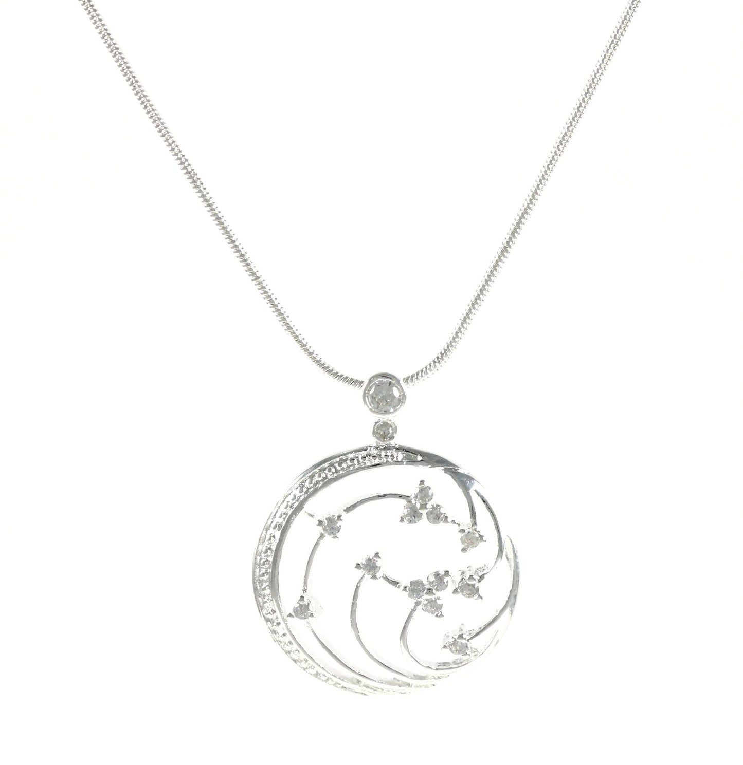 Women's Fairytale Forest Necklace with Pendant Silver Gift Set Ø 25mm