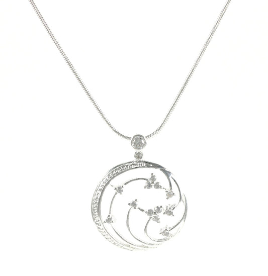 Women's Fairytale Forest Necklace with Pendant Silver Gift Set Ø 25mm