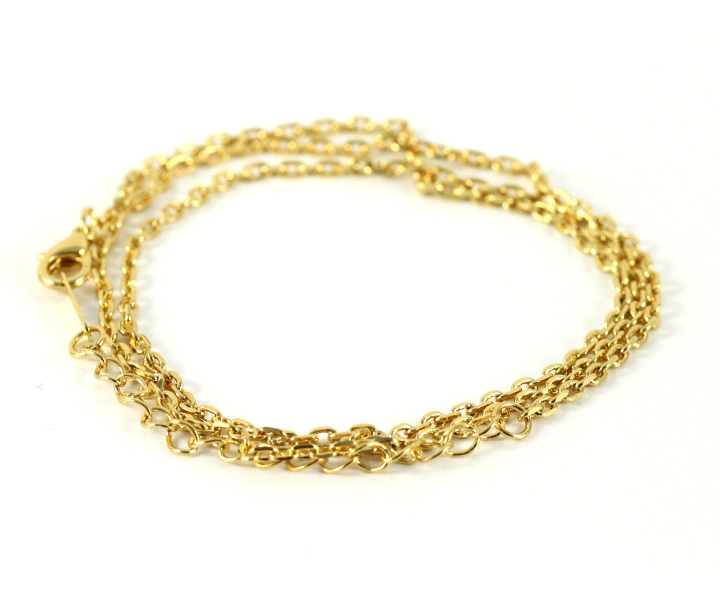 Double anchor chain gold necklace pendant jewelry set gold-plated yellow gold Ø 2mm