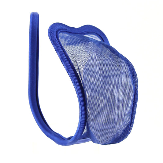 Transparent C-string men's thong blue panty net borat underwear lingerie S/M/L