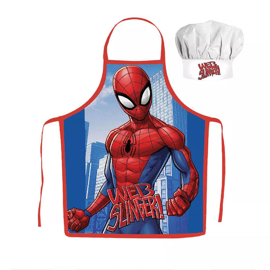 Spiderman Web Slinger Cooking Apron Children's Painting Apron Kindergarten Baking Set - JFK038383