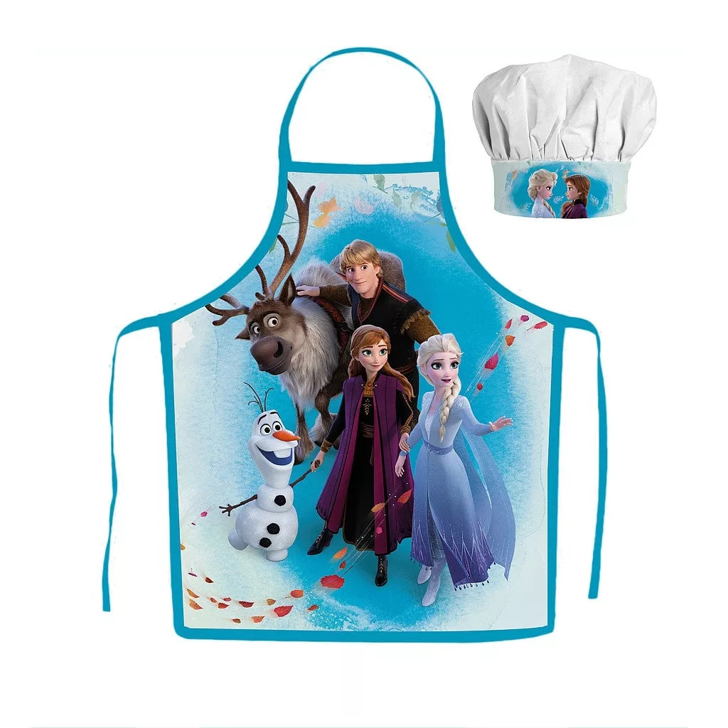 2-piece Disney Anna Elsa Frozen Family Cooking Apron School Baking Set - JFK038444