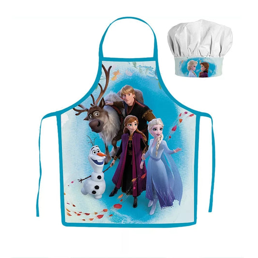 2-piece Disney Anna Elsa Frozen Family Cooking Apron School Baking Set - JFK038444