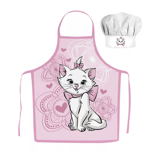 Disney Cat Marie Children's Cooking Apron Painting Apron Kindergarten School Baking Set - JFK038475