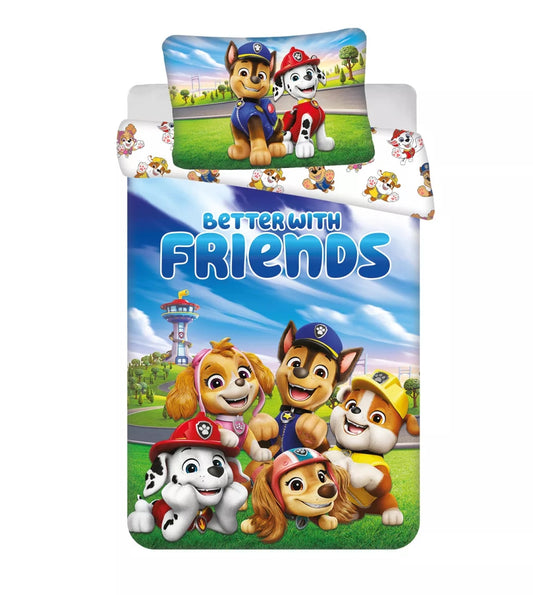 Paw Patrol Bettwäsche Set Bettbezug "Better With Friends" Wendebettwäsche 100×135cm - JFK128382