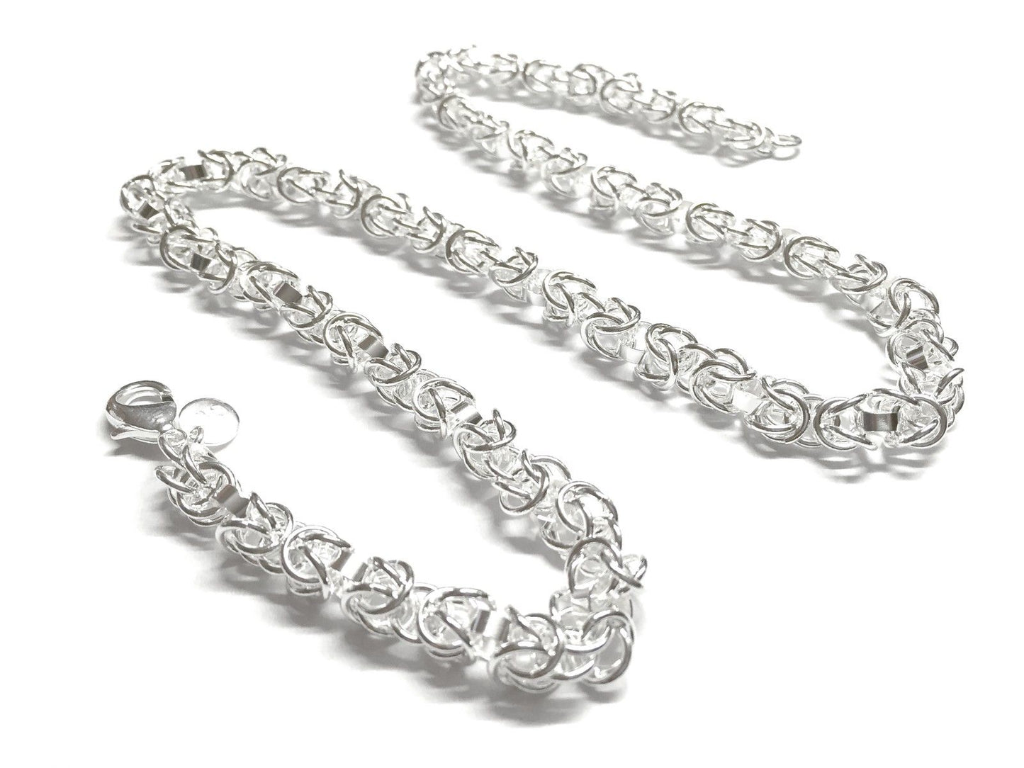 Luxury men's king chain curb necklace 50cm silver-plated Ø 7x7mm