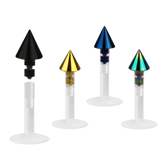 Unisex BioFlex lip piercing tip labret stud cone Ø 3mm