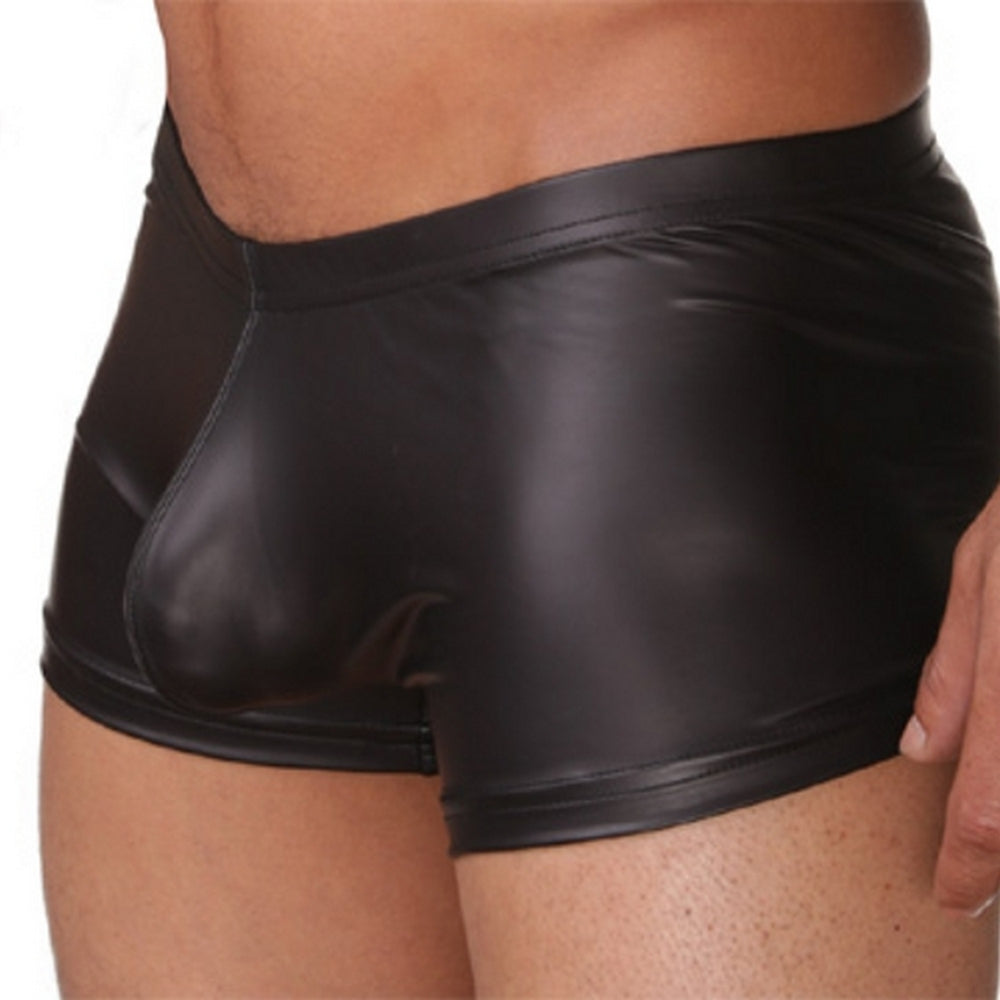 Herren Slip Lack Leder Wetlook Schwarz Männer Fetisch Boxershorts Gogo M/L/XL - MP006 - MP264