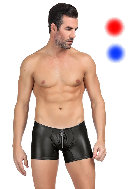 Boxer shorts zipper wetlook boxer shorts men's briefs men's pants underwear S/XL - MP069