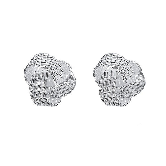 Women's stud earrings zirconia deluxe glamor ball style silver-plated earrings Ø 10mm