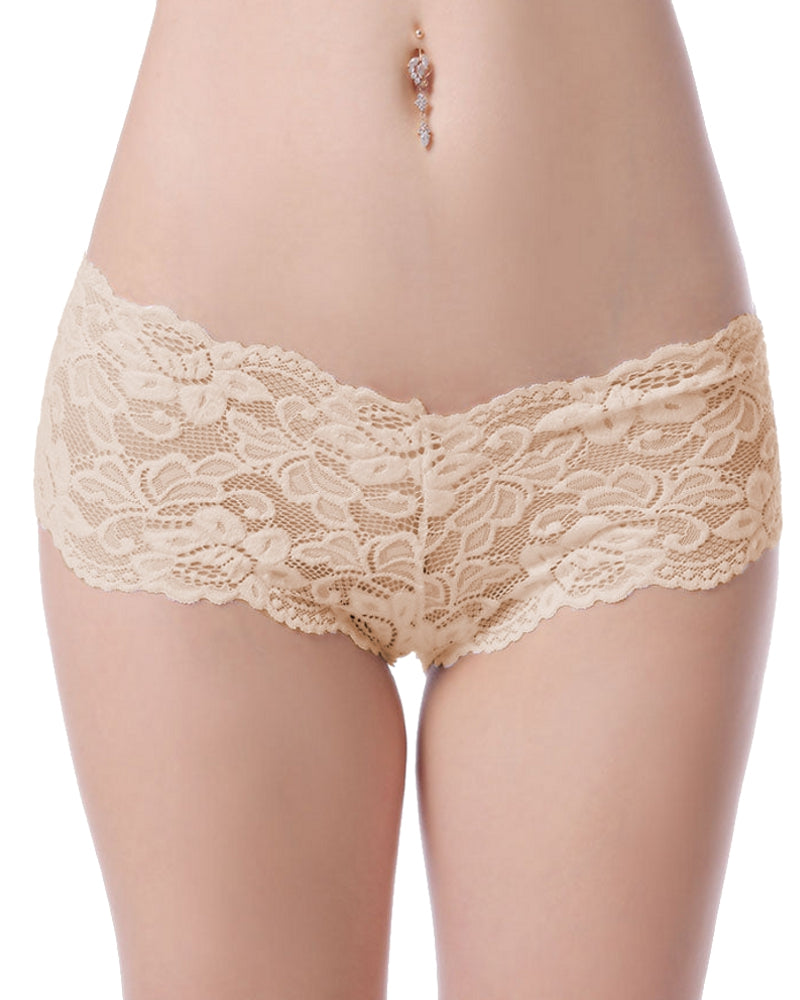 Set of 2 briefs panties Brazilian floral lace underpants S/XL - P5059