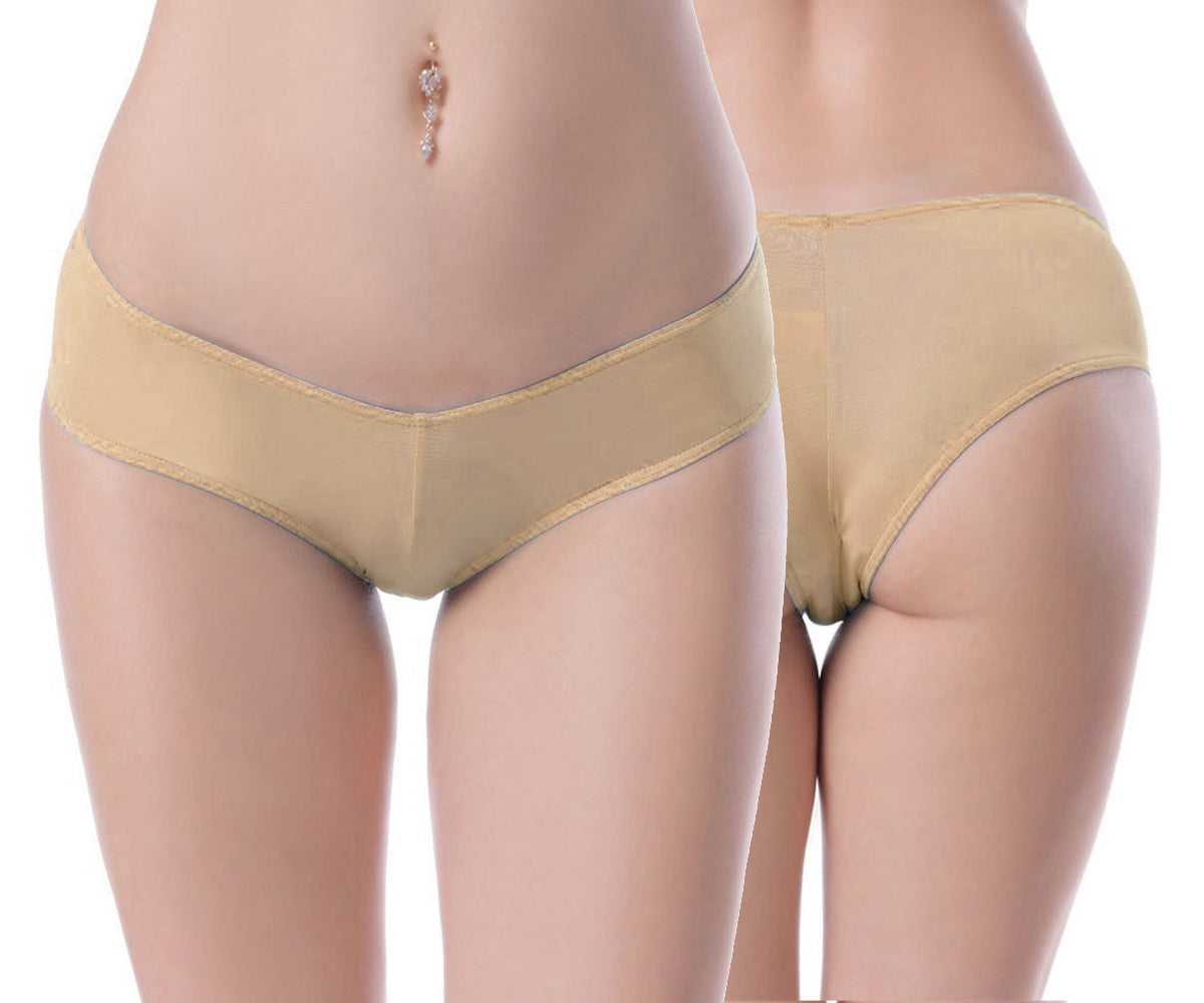 Women's Brazilian Basic Pants Beige Underwear Gogo Panty Lingerie S/M