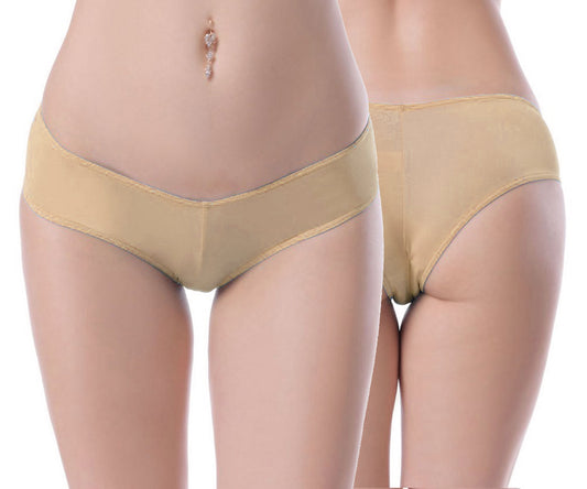 Women's Brazilian Basic Pants Beige Underwear Gogo Panty Lingerie S/M
