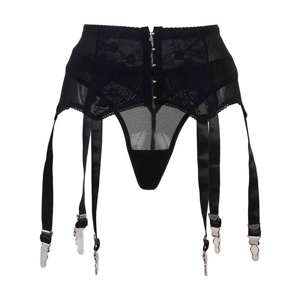 Garter Belt Corset Suspender Belt Lingerie Black String Gogo S/XL - P5196-1
