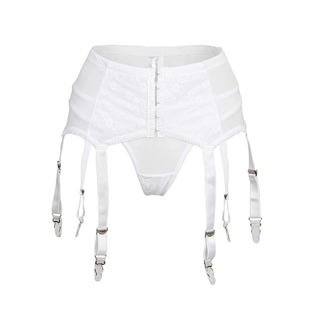 Garter Belt Corset Suspender Belt Lingerie White String Gogo S/XL - P5196-4