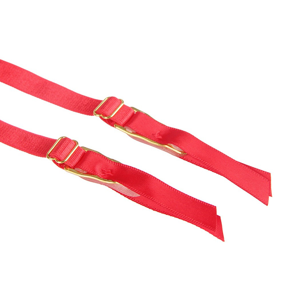 Women's wetlook garter belt suspenders lingerie thong high waist S/XL - P5198