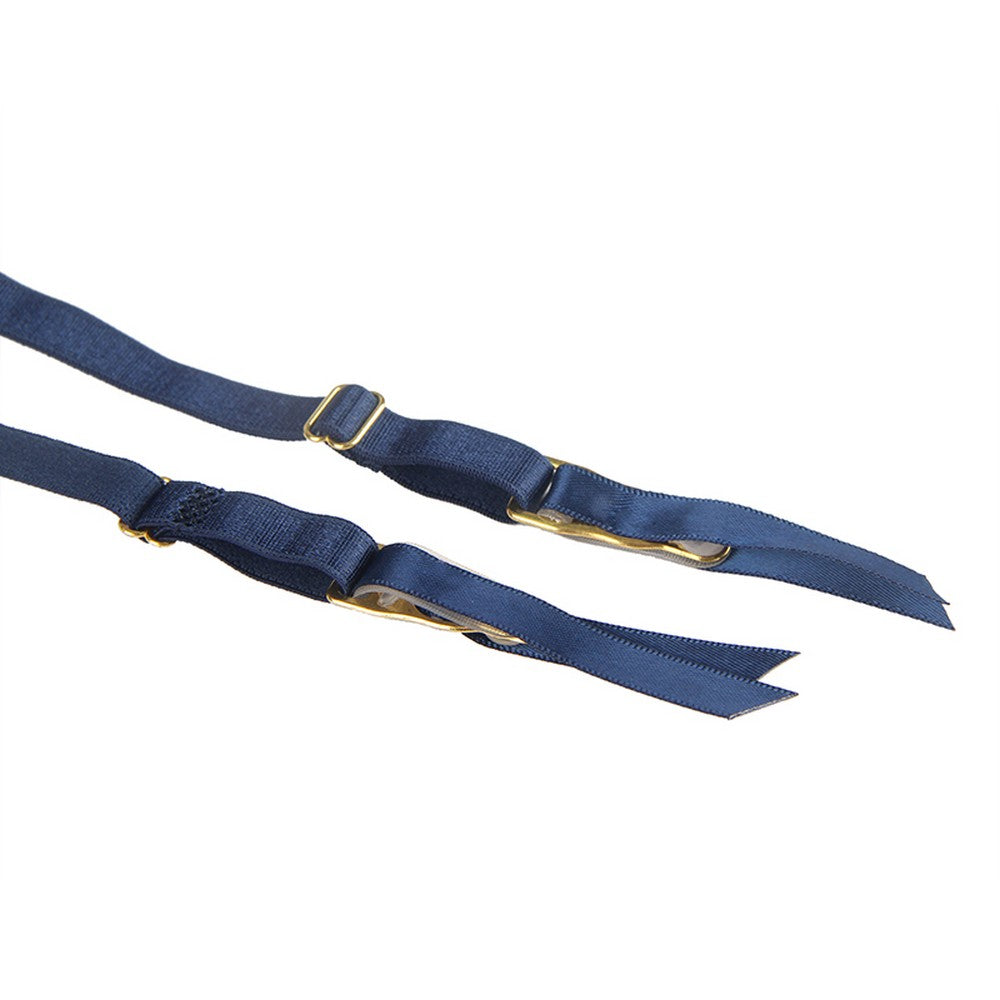 Women's wetlook garter belt suspenders lingerie thong high waist S/XL - P5198