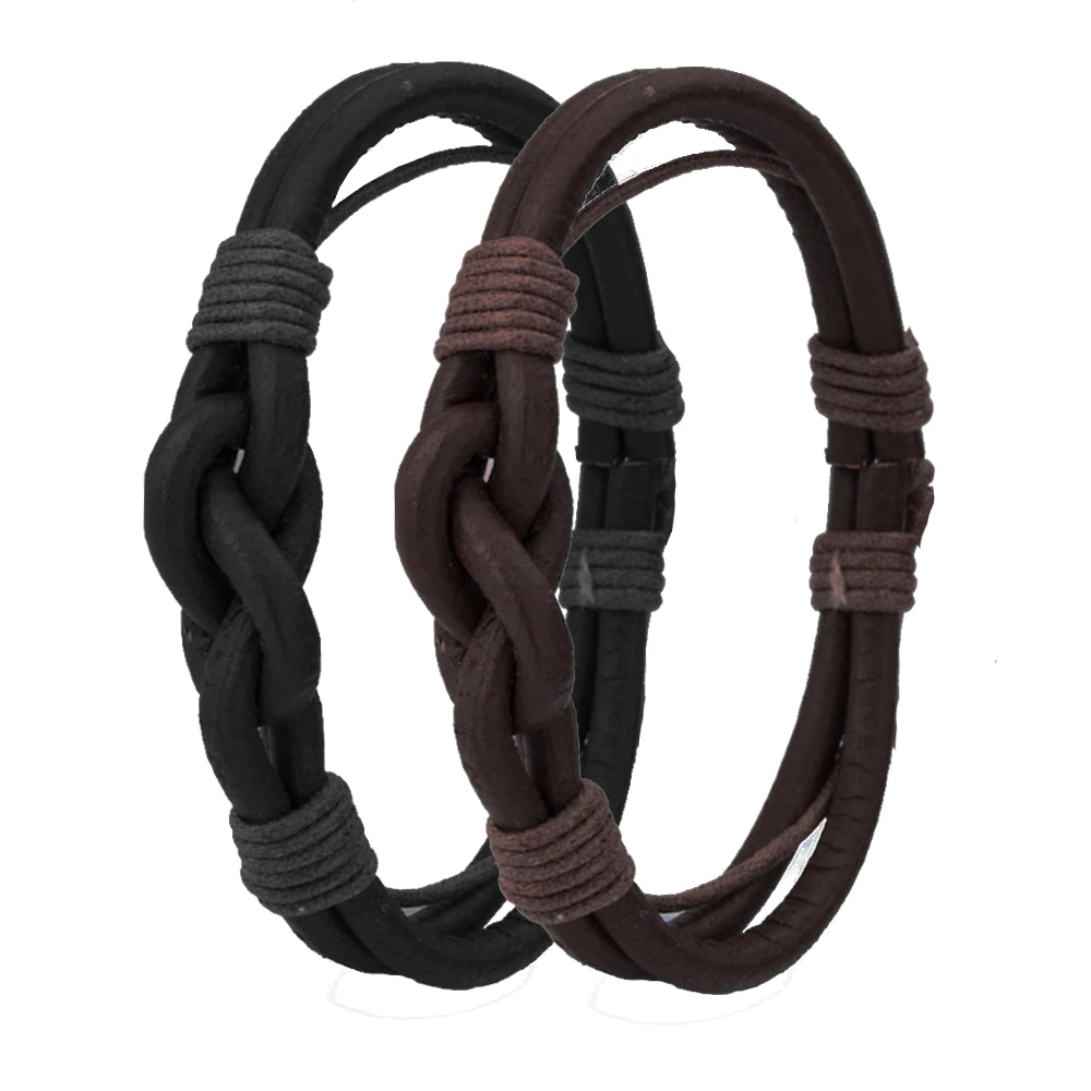 Knoten Armband Echt Leder Geflochten Surfer Seemann Schmuck Unisex 20cm