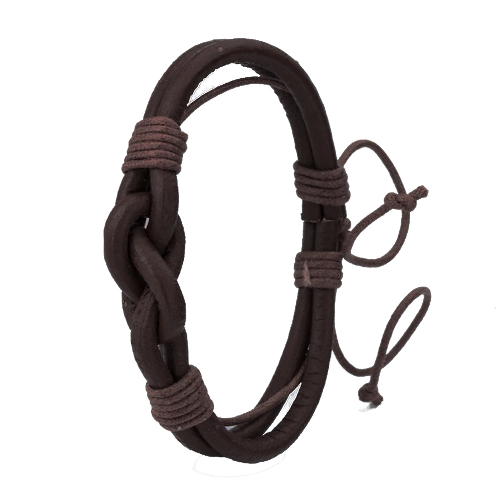 Knoten Armband Echt Leder Geflochten Surfer Seemann Schmuck Unisex 20cm