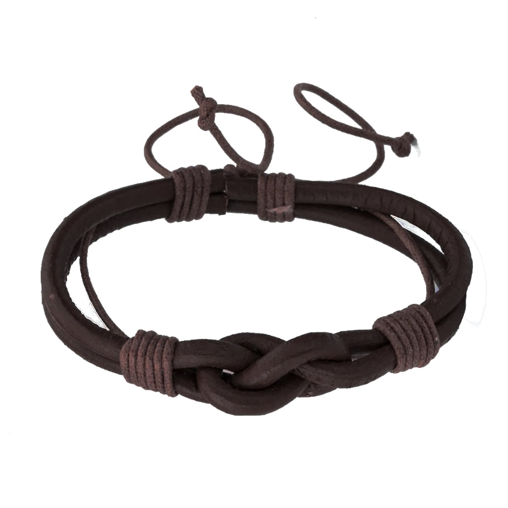 Knoten Armband Echt Leder Geflochten Surfer Seemann Schmuck Unisex 20cm