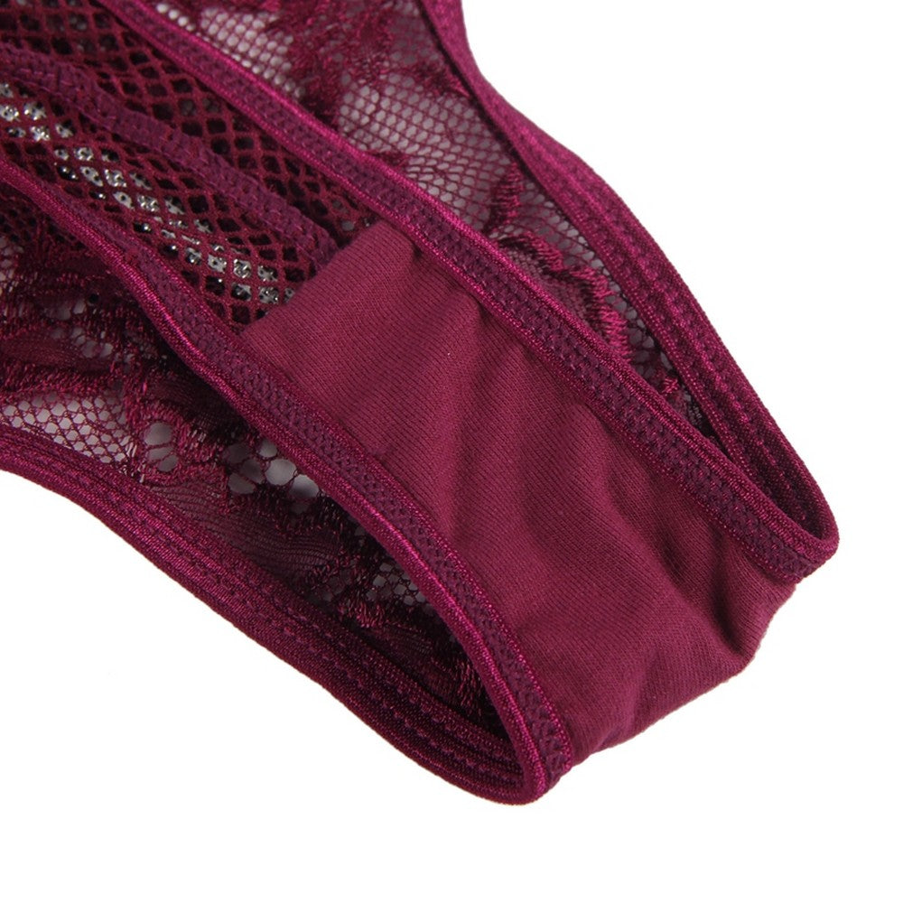 Body Zipper Teddy Underwear Flowers Women's Lingerie Sexy Underwear S/M