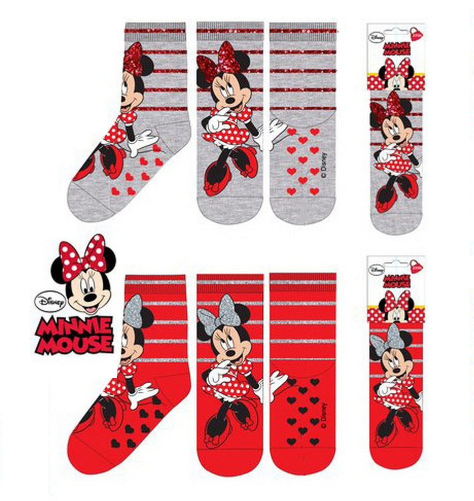 Pack of 2 Disney Minnie Mouse children's abs stopper socks stockings socks 23-34