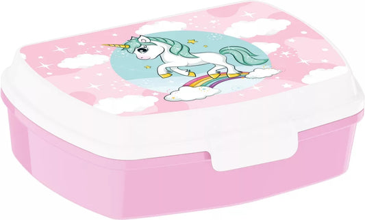 Unicorn Stor Lunch Box Sandwich Lunch Box Pink School Children 16x12cm - STF09561