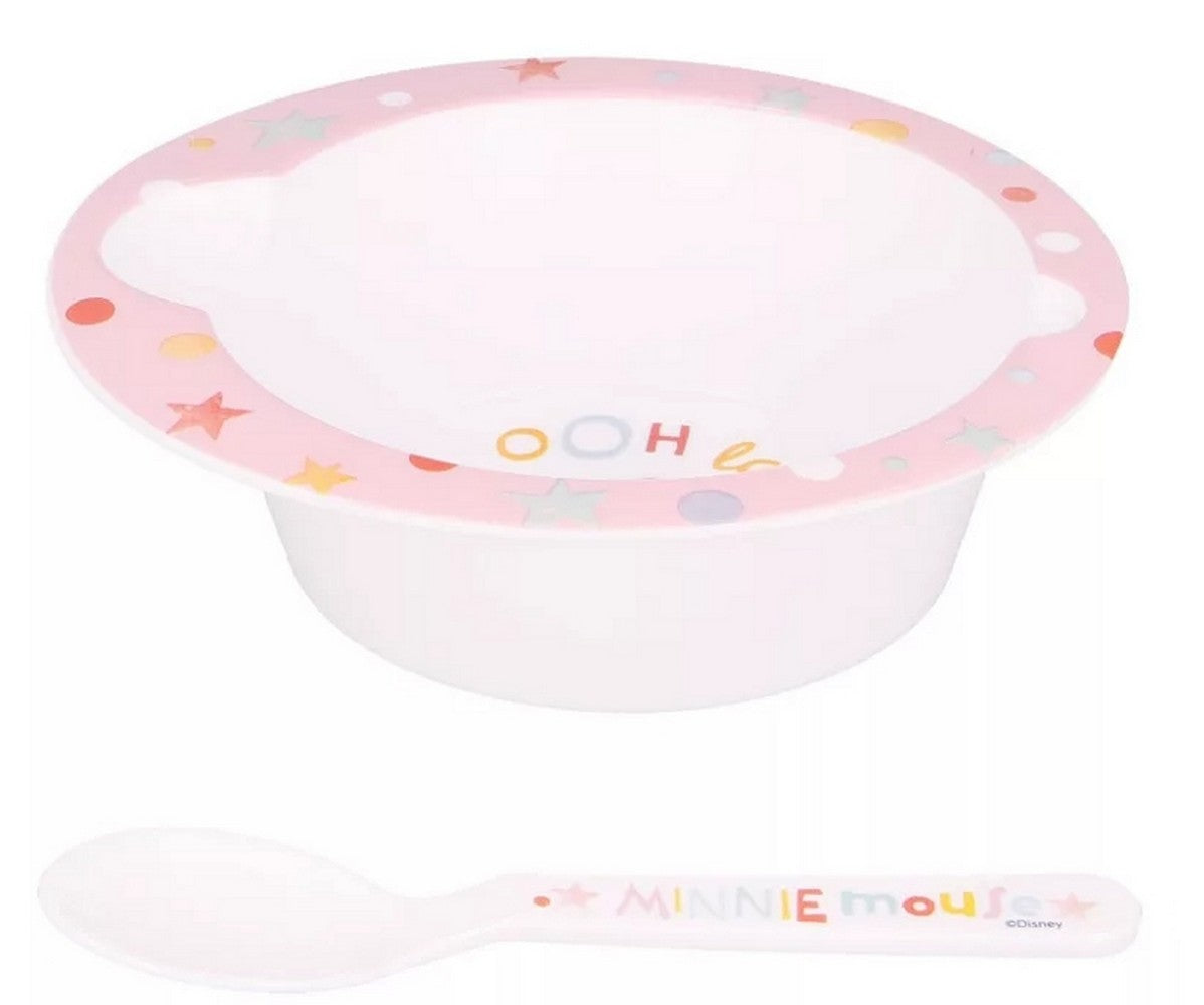 Disney Deep Soup Plate Set Mickey Baby Spoon Kindergarten Kids 2pcs
