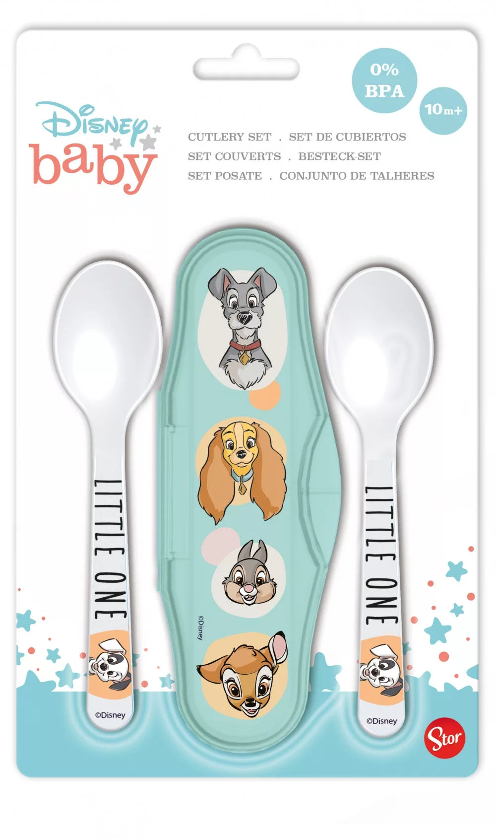 Disney travel cutlery set Mickey Mouse baby tablespoon set kindergarten kids 3 pieces
