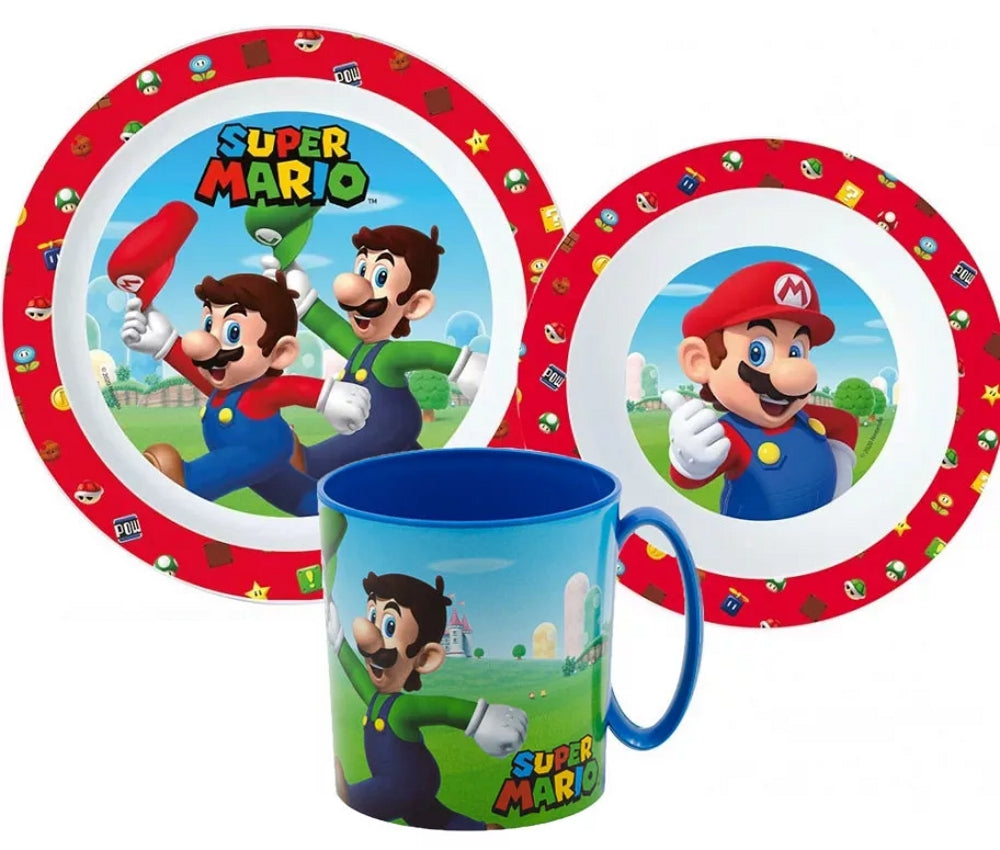 Super Mario Breakfast Set Kids Luigi Tableware Cutlery Set Cartoon Kindergarten