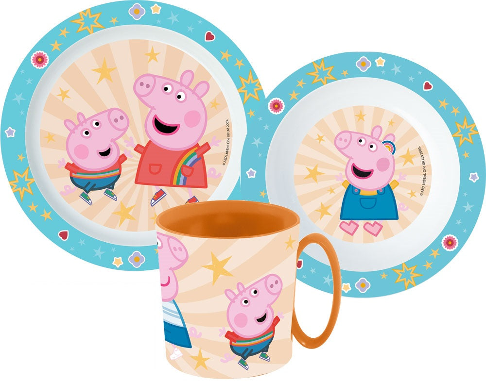 Peppa Pig Wutz Geschirrset Frühstück Kleinkind Besteckset Kindergarten