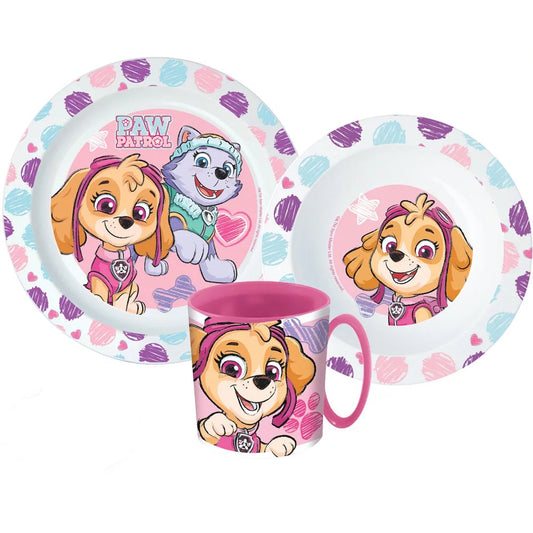 Paw Patrol Everest Sky Breakfast Set Children Pink Tableware Cutlery Set Series Kindergarten