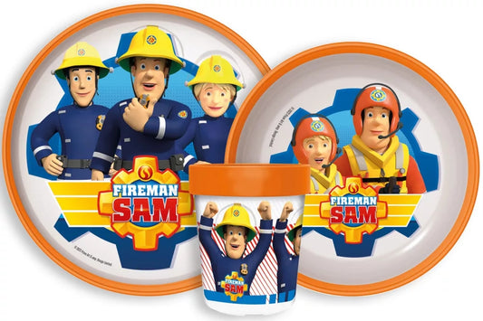 Fireman Sam Dinnerware Set Breakfast Toddler Kindergarten Non-Slip 260ml - STF66678