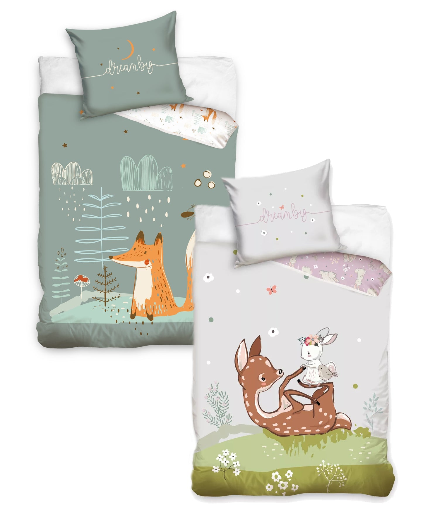 Children's Animals Reversible Bedding Cute Bedding Set Duvet Cover 140×200cm
