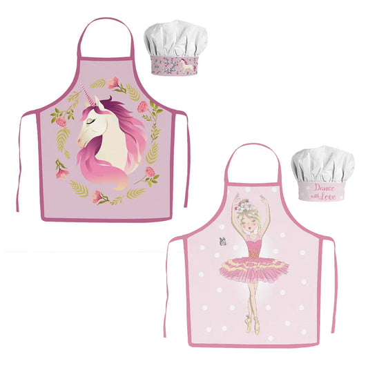 Unicorn children's cooking apron ballerina kindergarten rainbow school baking set