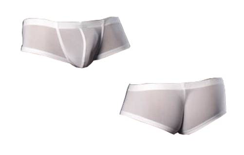 Herren Slip Weiss Boxershorts Body Hipster Männer Borat Shorts Gogo Panty Größe XL