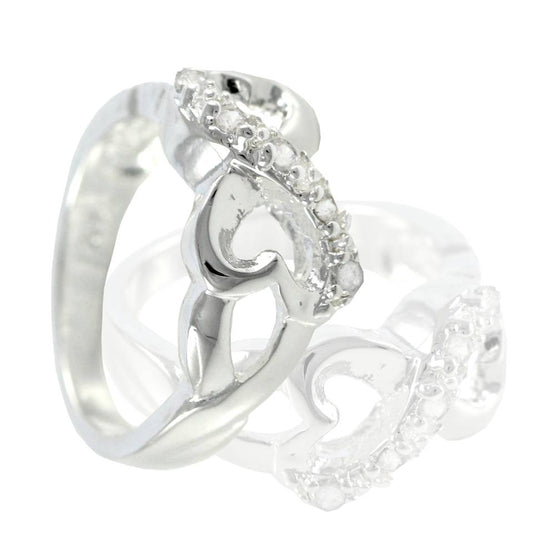 Noble ladies rings heart luxury zirconia silver plated rhinestone models #5 ring size 7