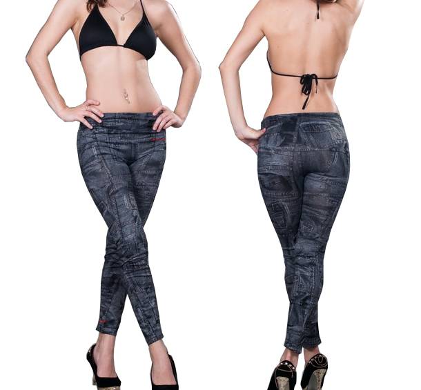 Super ladies winter fleece grey leggings lined jeans stretch jeggings pants treggings size S/M